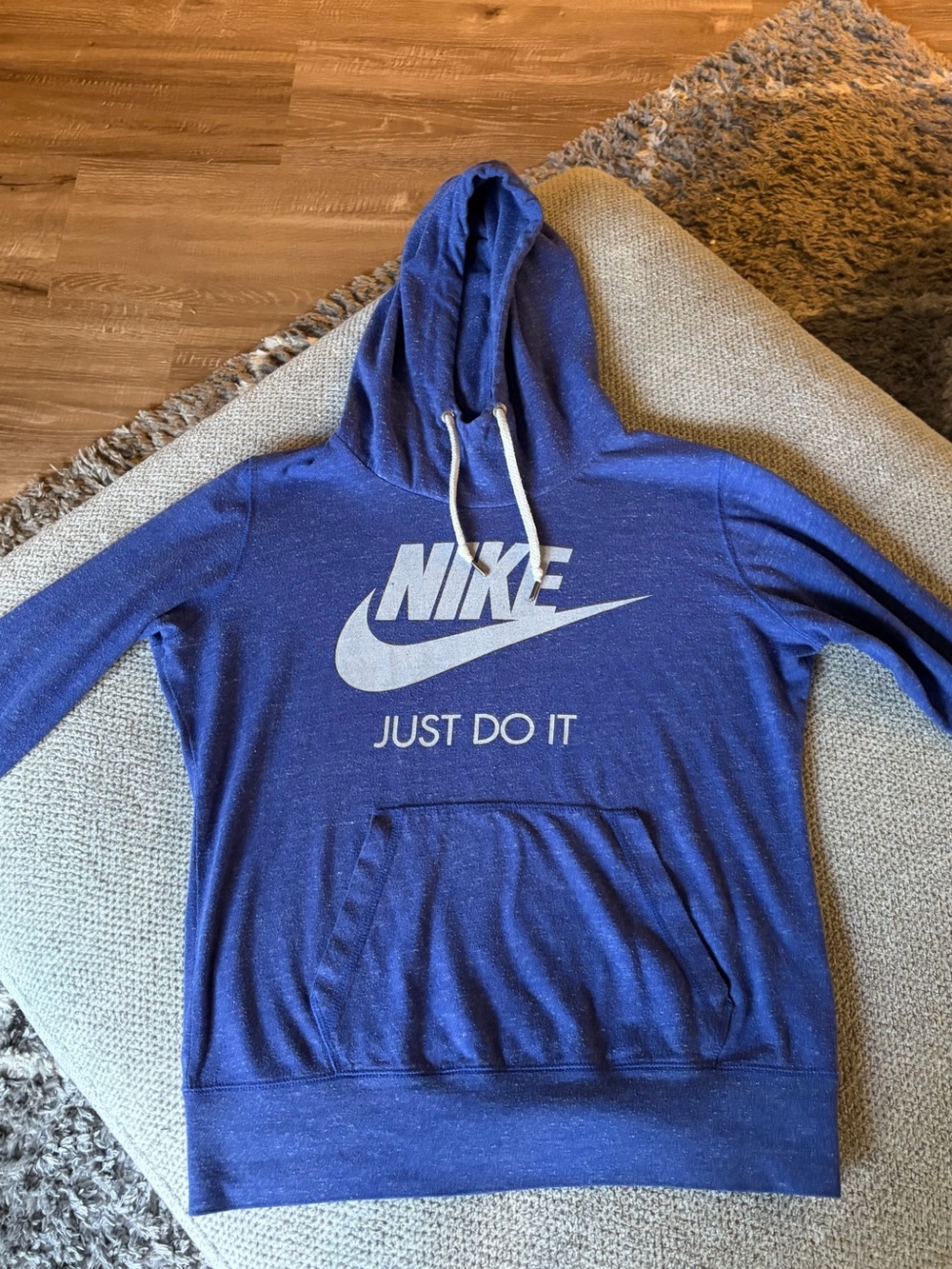 Nike Blue Pullover Hoodie with White Logo